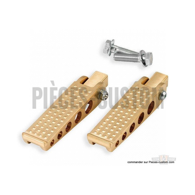 Repose-pieds-forgés-Knurled-doré-Kustom-Tech