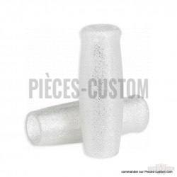 Poignées Lowbrow Customs classic Blanc metalflake 1"