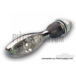 Clignotant Micro LED Kellermann flexible Chrome cabochon clair