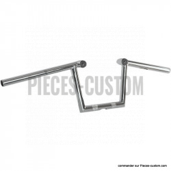 Guidon Paughco 1" Z-Bar chrome + Leds 8"