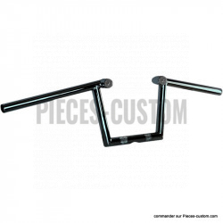 Guidon Paughco 1" Z-Bar Noir + Leds 8"