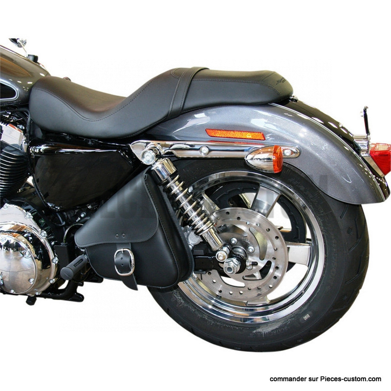 Sacoche-latérale-Cuir-boucle-Sportster