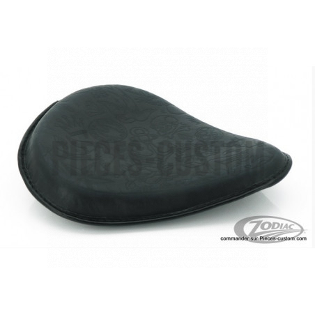 Selle-à-ressorts-Eco-Line-Solo-Modèle-Cuir-noir-brodée-motifs-Old-school
