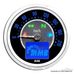 Compteur électronique Target Chrome/Bleu