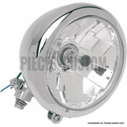 Phare plein 14.5 cm Chrome Optique clair