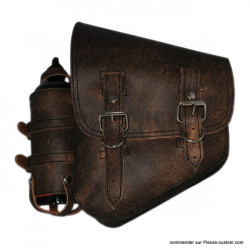 Sacoche latérale droite Marron rustic La Rosa pour Softail