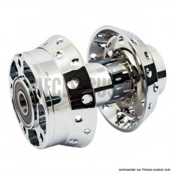 Moyeu de roue avant chrome pour Softail et Dyna FXDWG de 2000 à 2007