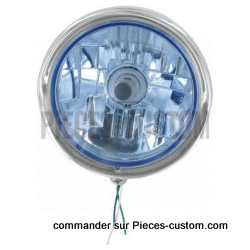 Phare plein 14.5 cm Chrome Optique bleu CE