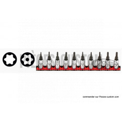 10 embouts hexagonal Torx carré de 1/4"