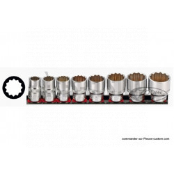 8 Douilles 12 pans carré 3/8" en pouces 3/8"