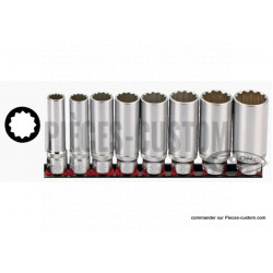 8 Douilles 12 pans carré 3/8" en pouces 3/8"