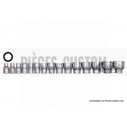 15 douilles 12 pans en pouces carré 1/2"