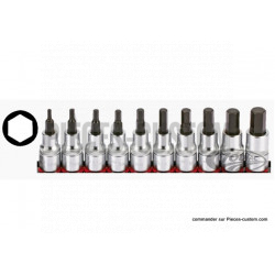 10 embouts métrique hexagonal carré de 1/2"
