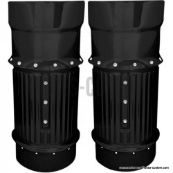 Caches-tubes-fourche-Dimpled-Noir-pour-Touring-de-2014-à-2021