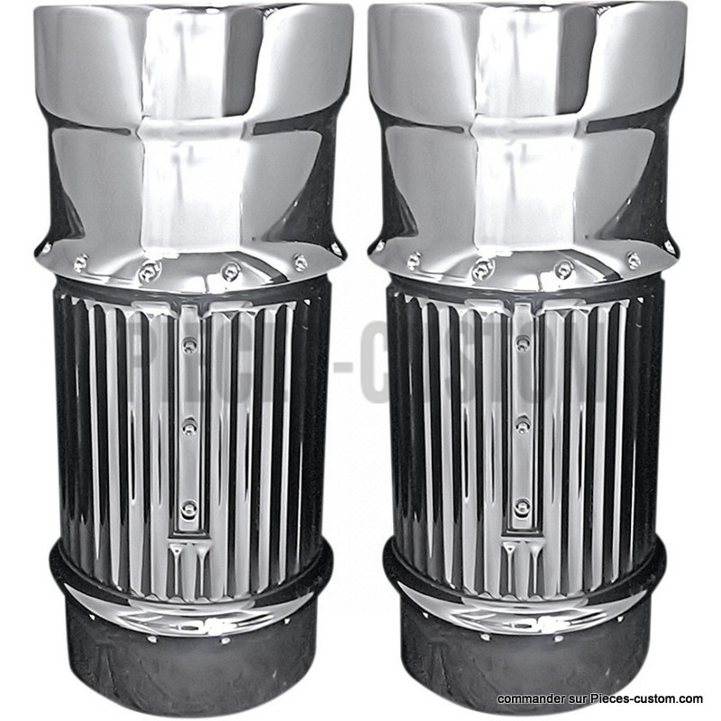 Caches-tubes-fourche-Dimpled-Chromé-pour-Touring-de-2014-à-2021