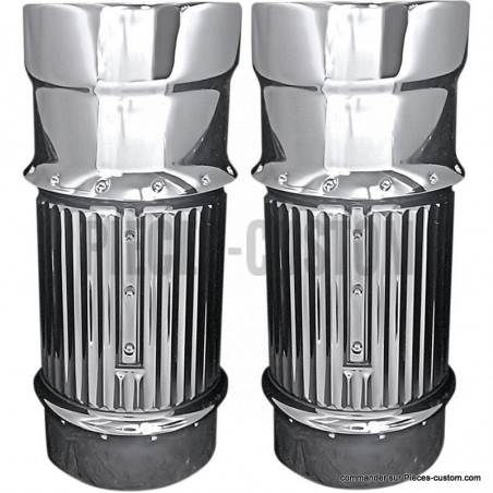 Caches-tubes-fourche-Dimpled-Chromé-pour-Touring-de-2014-à-2021