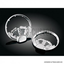 Grilles de jauge chrome 2" FLT/FLHT 86-13
