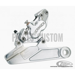 Etrier frein+fixation Arrière 4 pistons Chrome pour Softail de 1984 à 1999