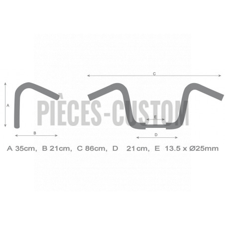 Guidon 32 mm Fat ApeHanger chromé