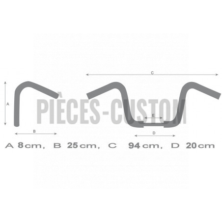 Guidon 32mm Bad ApeHanger 12" Chrome
