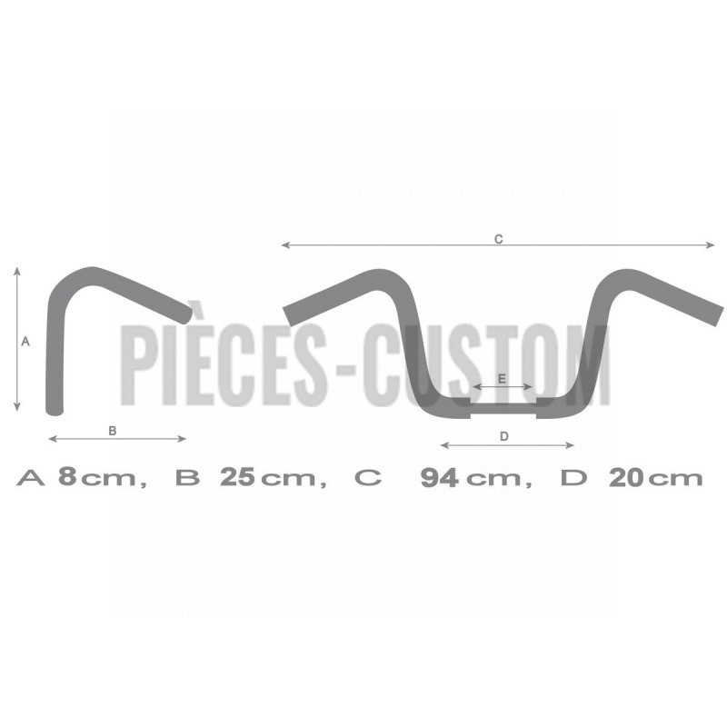 Guidon 32mm Bad ApeHanger 18" Chrome