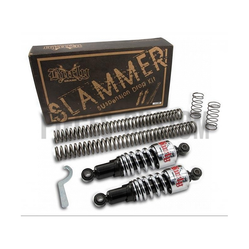 Kit-de-rabaissement-Slammer-Burly-chromé-pour-Dyna-de-2006-à-2017
