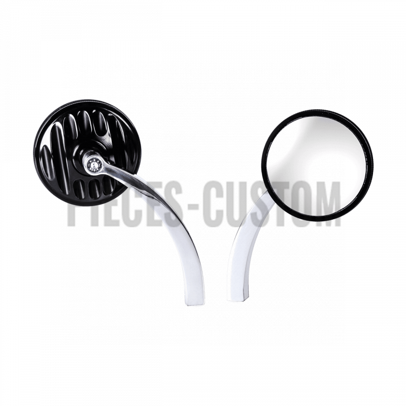 Rétroviseurs-Vity's-Design-Grill-Noir-tige-polie