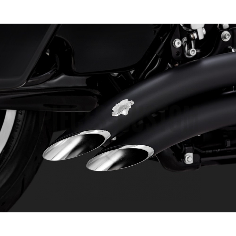 Echappement Vance&Hines Big Radius Noir pour Touring de 2017 à 2018