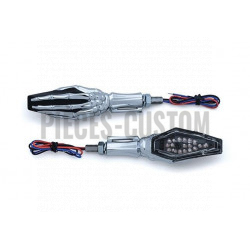 Clignotants LED Skeleton Chrome et Noir Küryakyn