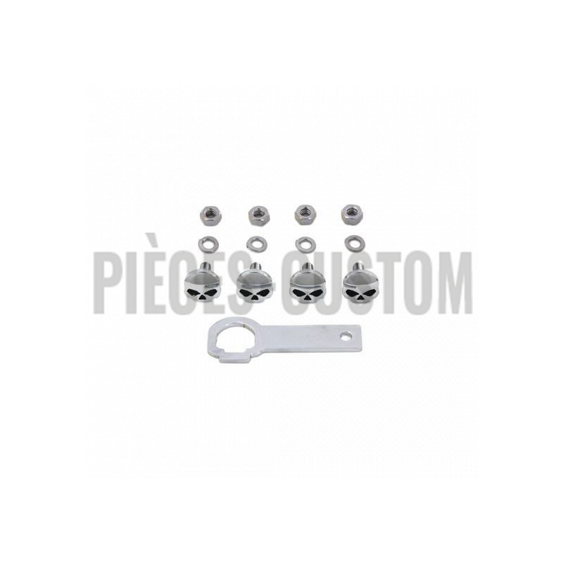 Kit-visserie-de-montage-Skull-pour-plaque-immatriculation-Harley-Davidson