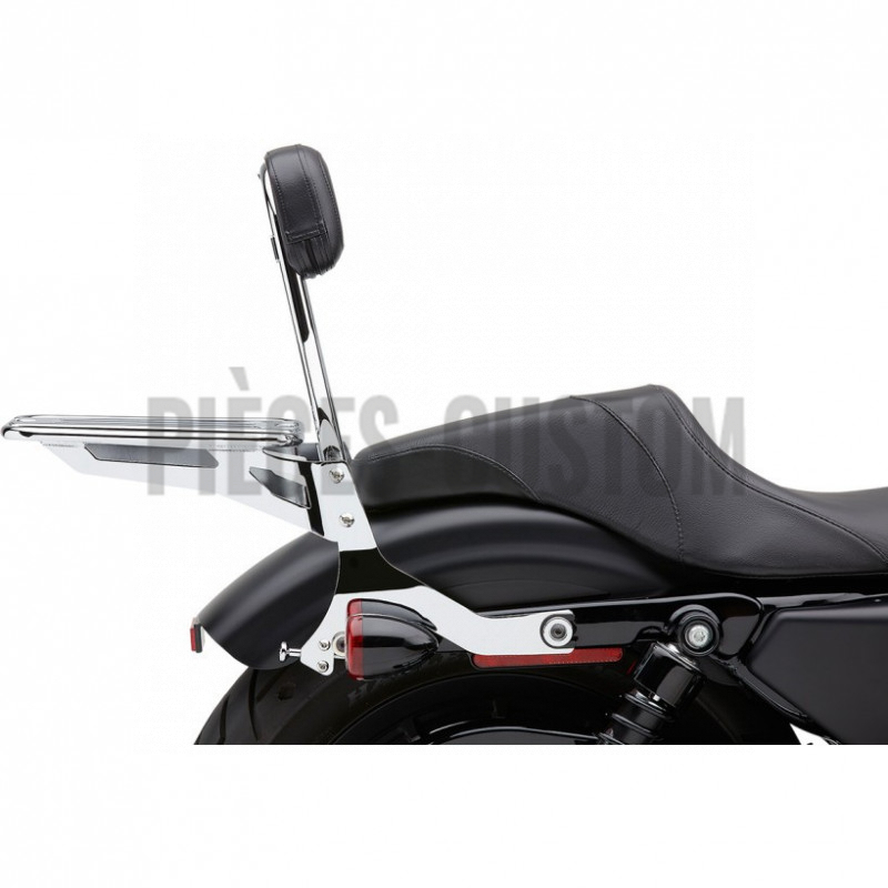 Sissy Bar détachable avec porte-bagage chromé Sportster de 2004 à 2017