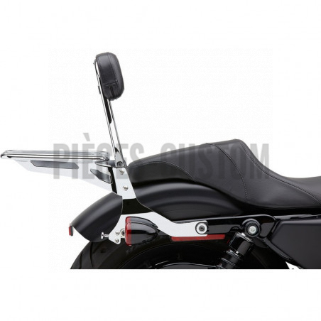 Sissy Bar détachable avec porte-bagage chromé Sportster de 2004 à 2017