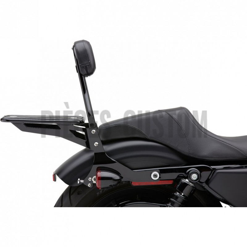 Sissy Bar détachable avec porte-bagage Noir Sportster de 2004 à 2017