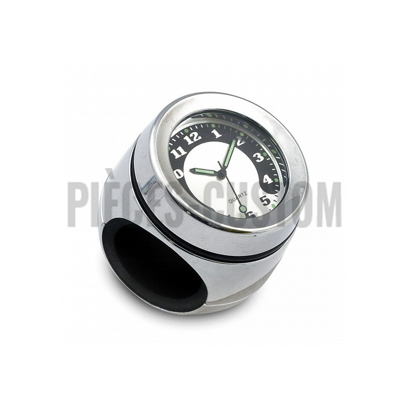Montre de guidon chromé pour Guidon de 1" à 1 1/4"