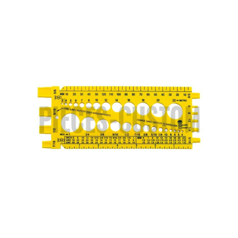 Outil de mesure de visserie US et Metric