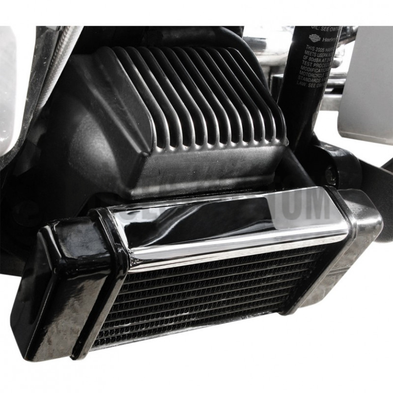 Radiateur d'huile horizontal 10 rangs Chrome Jagg pour Touring de 1984 à 2008