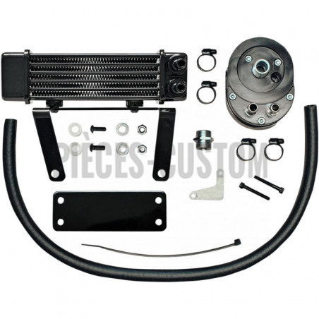 Radiateur d'huile horizontal 6 rangs Chrome Jagg pour Softail de 2000 à 2017