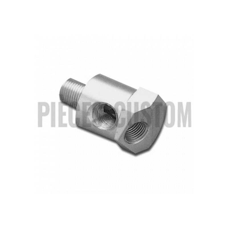 Adaptateur double de pression d'huile Chromé pour Big Twin
