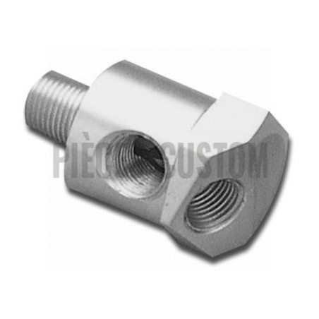 Adaptateur simple de pression d'huile Chromé pour Big Twin