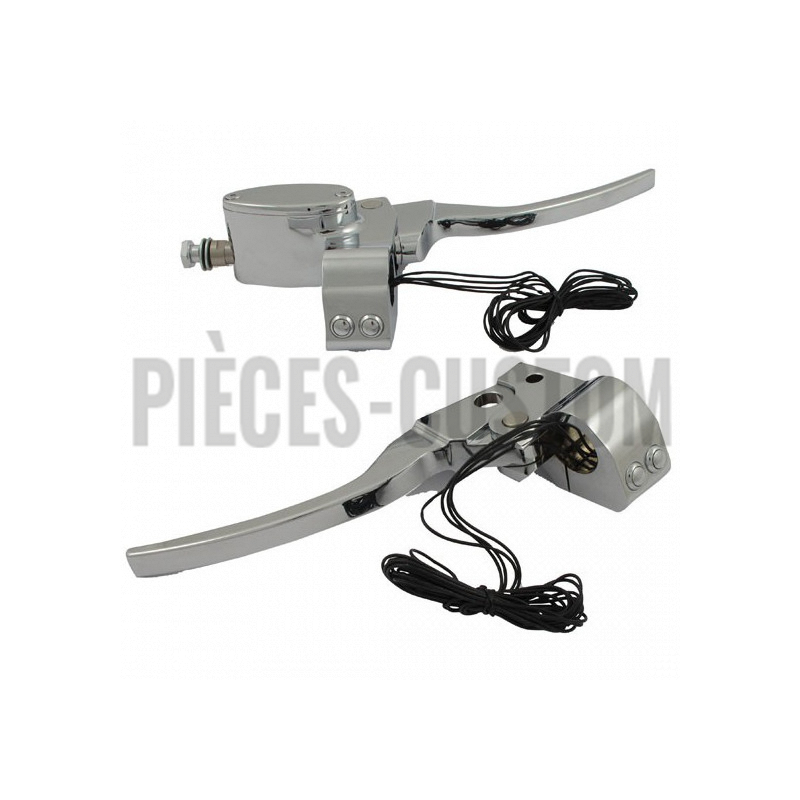 Kit de commandes chromé de guidon avec interrupteurs