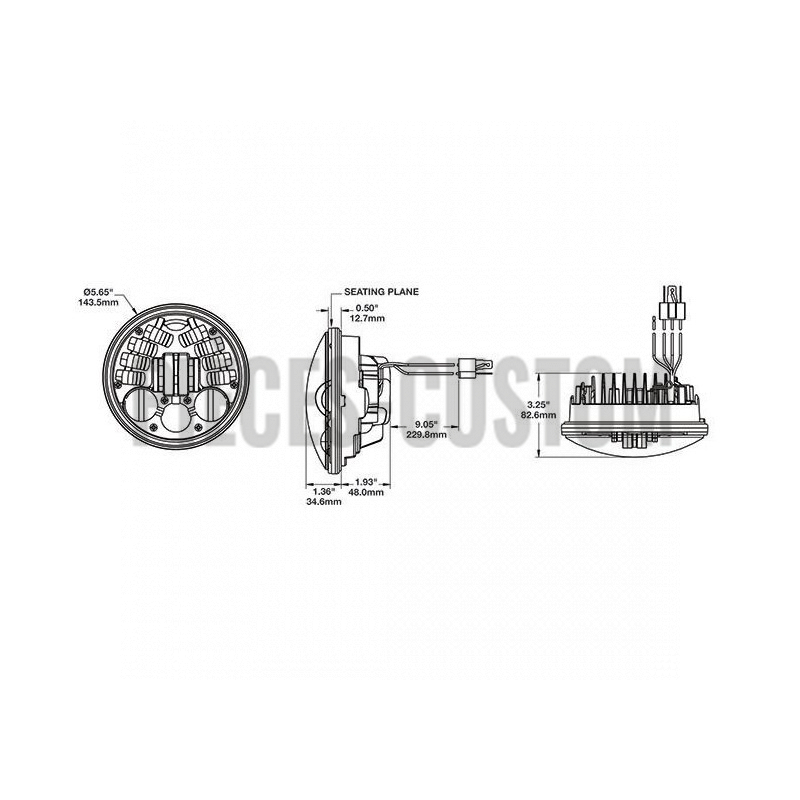 Optique speaker LED 5 3/4" Noir