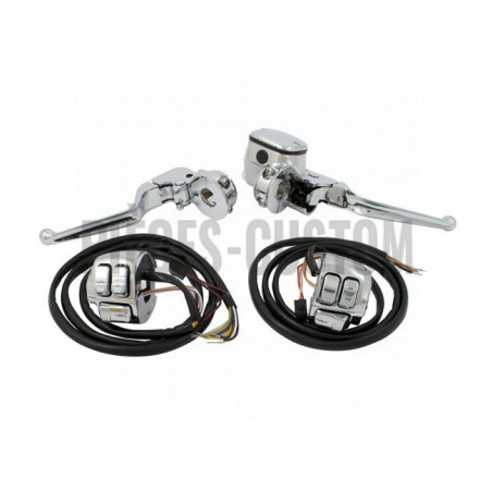 Kit chromé avec boutons maître cylindre 9/16 pour modèles simple disque