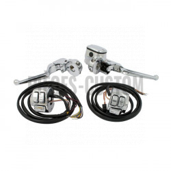 Kit chromé avec boutons maître cylindre 11/16 pour modèles double disque