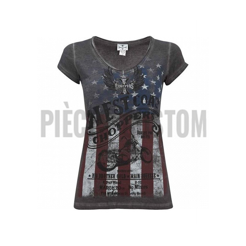 T-Shirt West Coast Choppers American Pride Gris