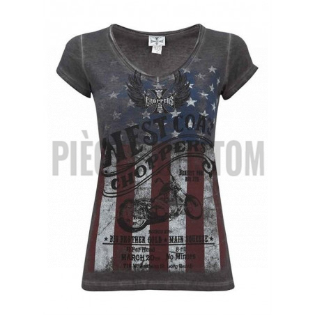 T-Shirt West Coast Choppers American Pride Gris