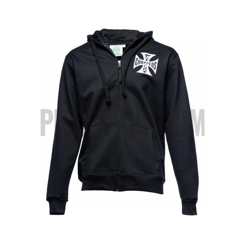 Sweat-Shirt West Coast Choppers Iron Cross Zippé Noir