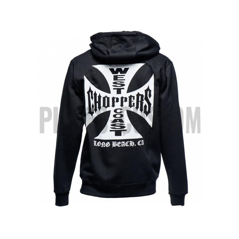 Sweat-Shirt West Coast Choppers Iron Cross Zippé Noir