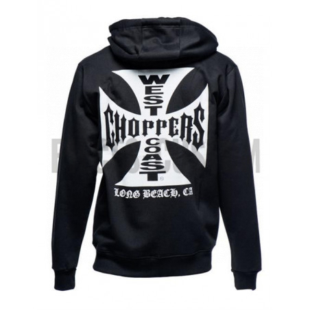 Sweat-Shirt West Coast Choppers Iron Cross Zippé Noir