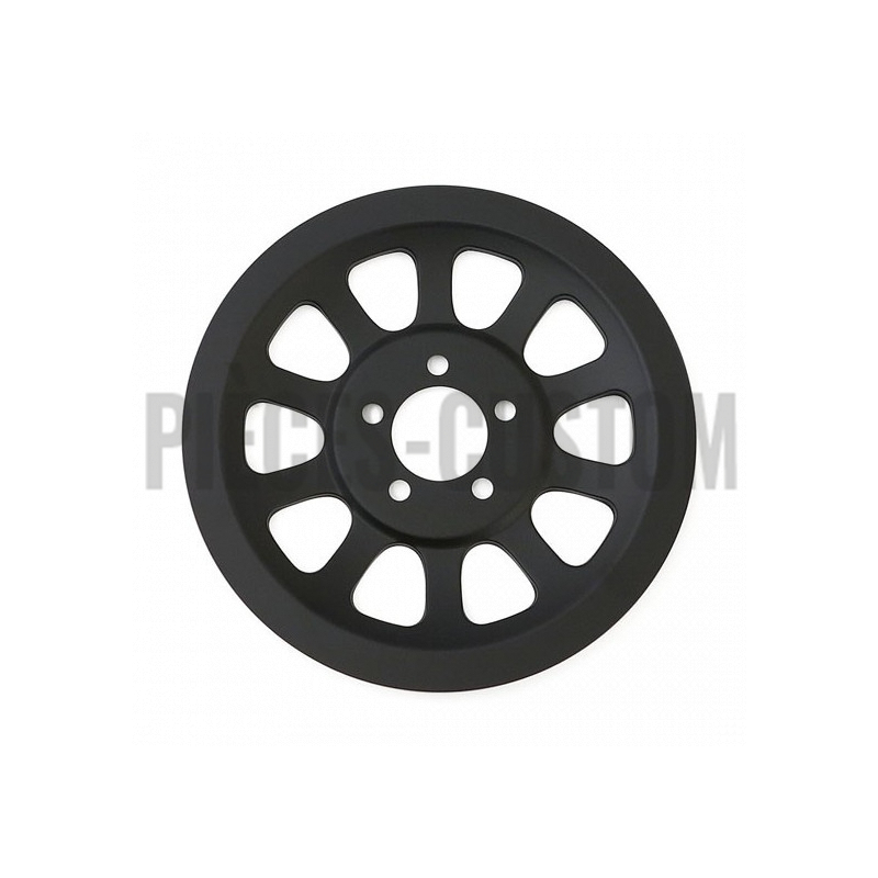 Couvre poulie Noir mat 66 dents pour Softail et Touring de 2007 à 2017