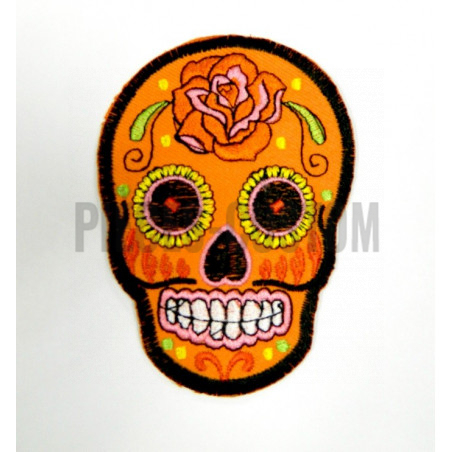 Patch Tête de mort mexicaine Orange